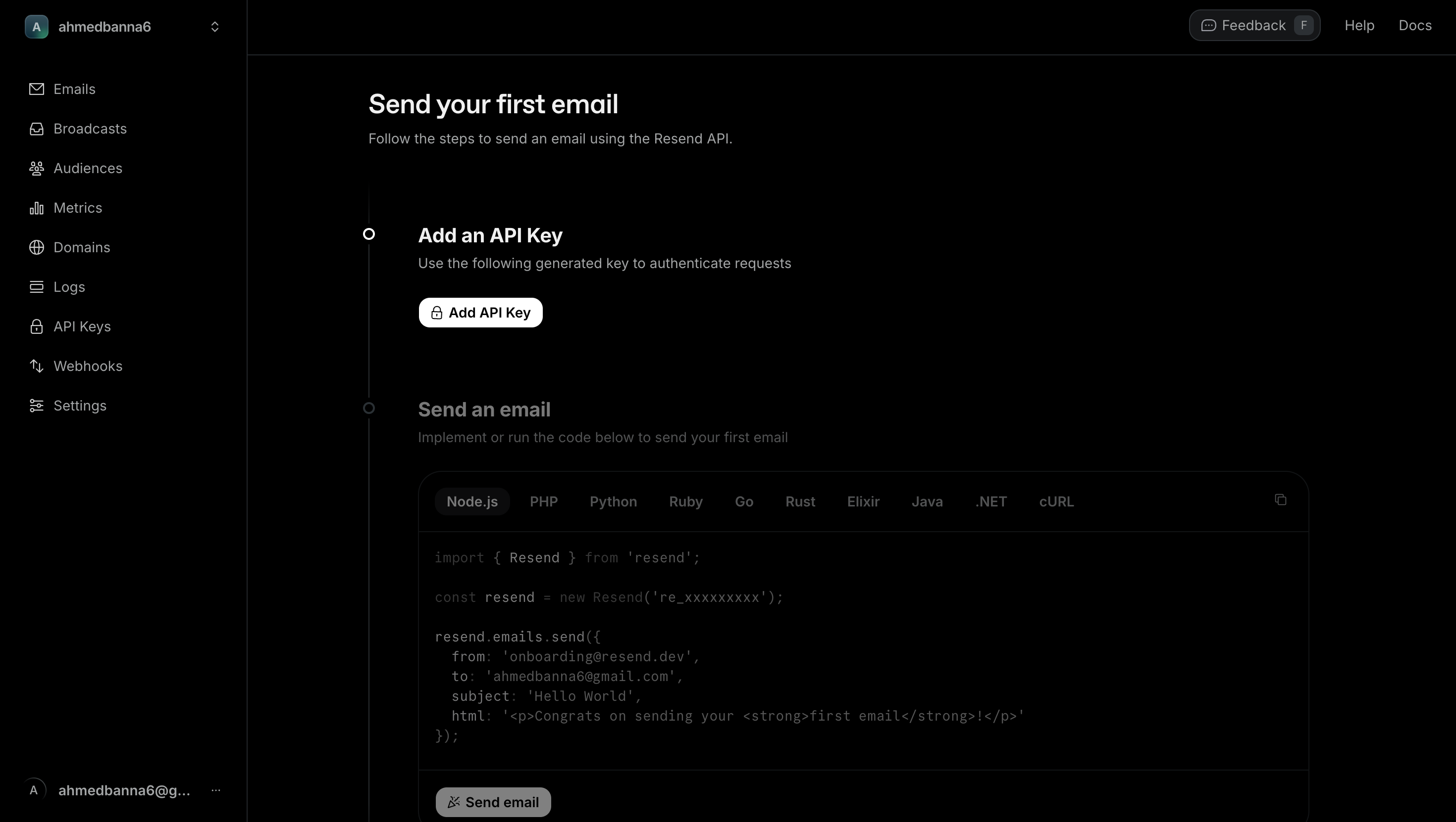 Resend Signup